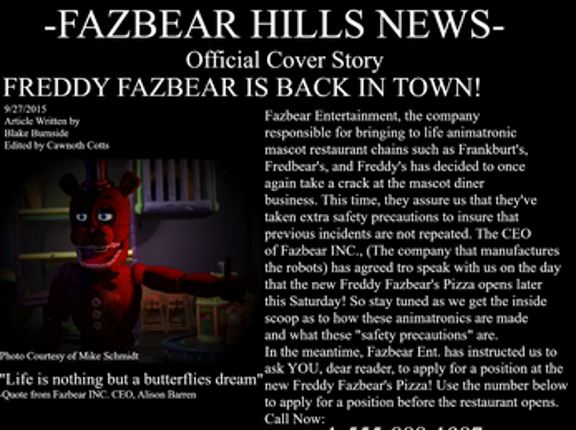 The Return to Freddy's 1 Realized Image