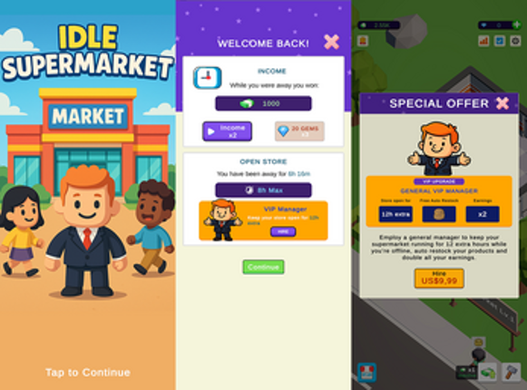 Idle Supermarket (Tycoon Template) screenshot