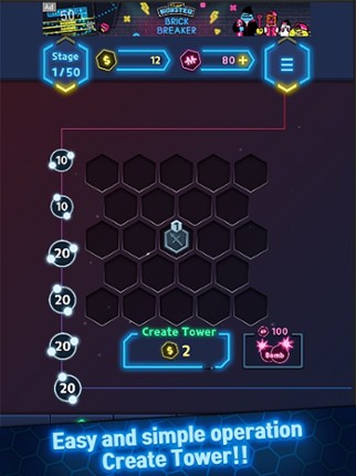 Neon Merge Defense screenshot