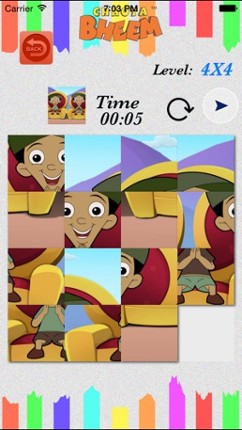 Sliding Puzzle With Bheem Image