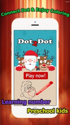 Brain dots Christmas &amp; Santa claus Coloring Book - connect dot coloring pages games free for kids and toddlers any age screenshot