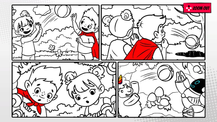 Comic Coloring Book Image