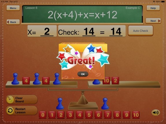 Hands-On Equations Level 1 screenshot