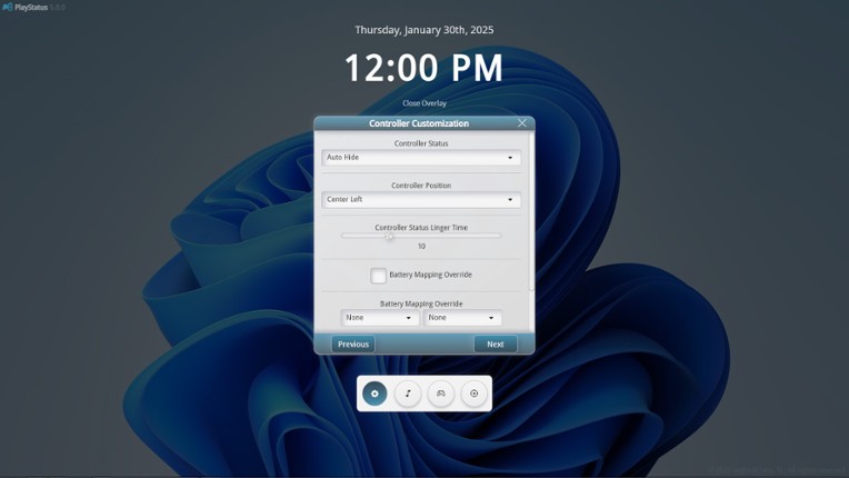 PlayStatus - Media & Controller Battery Overlay screenshot