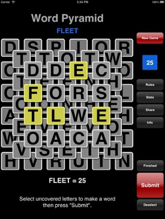 Word Pyramid - Piled Tiles screenshot