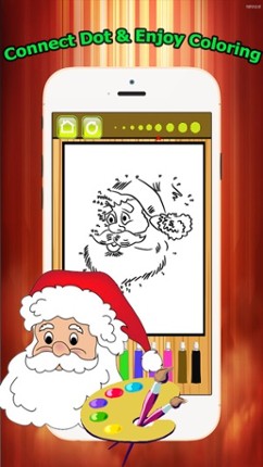 Brain dots Christmas &amp; Santa claus Coloring Book - connect dot coloring pages games free for kids and toddlers any age screenshot