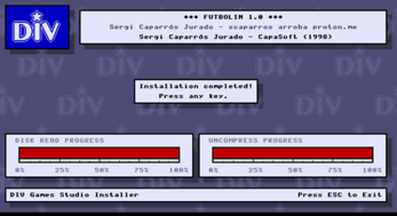 Futbolín [MS-DOS] screenshot