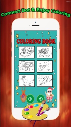 Brain dots Christmas &amp; Santa claus Coloring Book - connect dot coloring pages games free for kids and toddlers any age screenshot