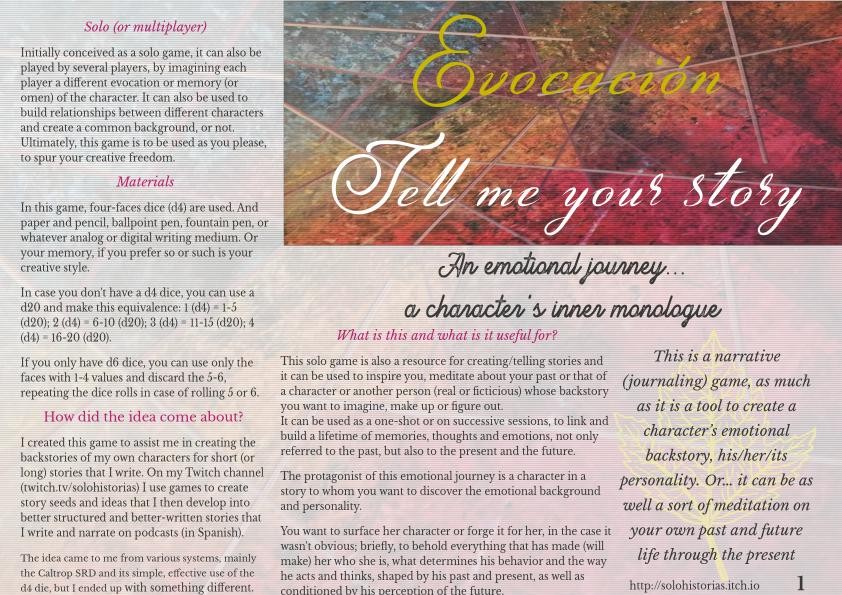 Games like Evocación. Tell me your story / Cuéntame tu historia