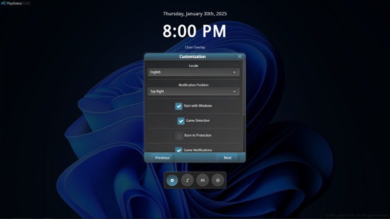 PlayStatus - Media & Controller Battery Overlay screenshot