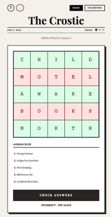 The Daily Crostic screenshot