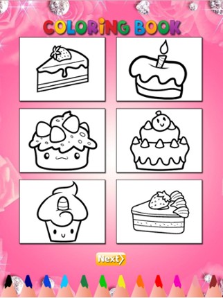 Cupcake Coloring Book HD: Learn to draw and color a cake, free games for children screenshot