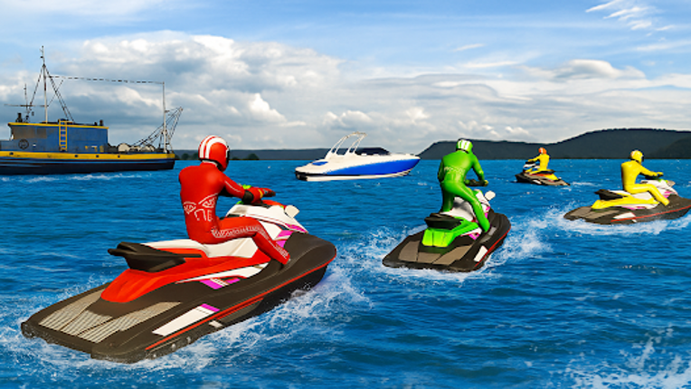 Water Jetski Boat Racing Stunt Image