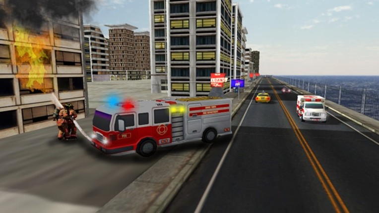 Fire truck emergency rescue 3D simulator free 2016 Image