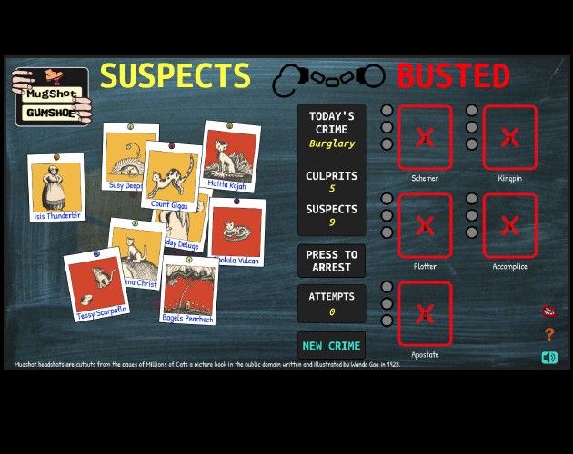 Games like Mugshot Gumshoe