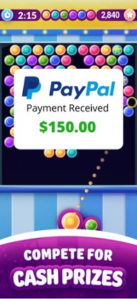 Real Money Bubble Shooter Game screenshot