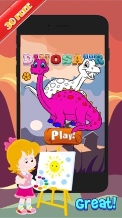 Dinosaur Activities:Coloring Markers Learning Game Image