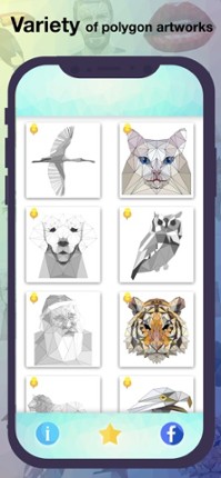 Low-Poly Art color by number Image