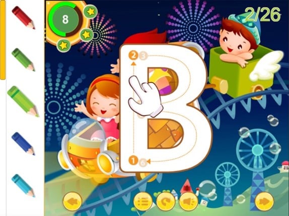 Alphabetty song Alphabet Tracing Coloring game screenshot