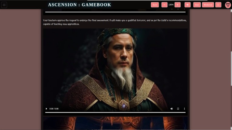 Ascension Gamebook screenshot