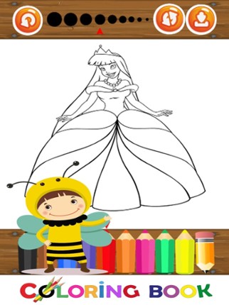 Cute Princess Easy and Fun Coloring Pages For Girl Image