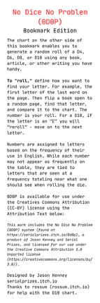 No Dice No Problem (0D0P) Image