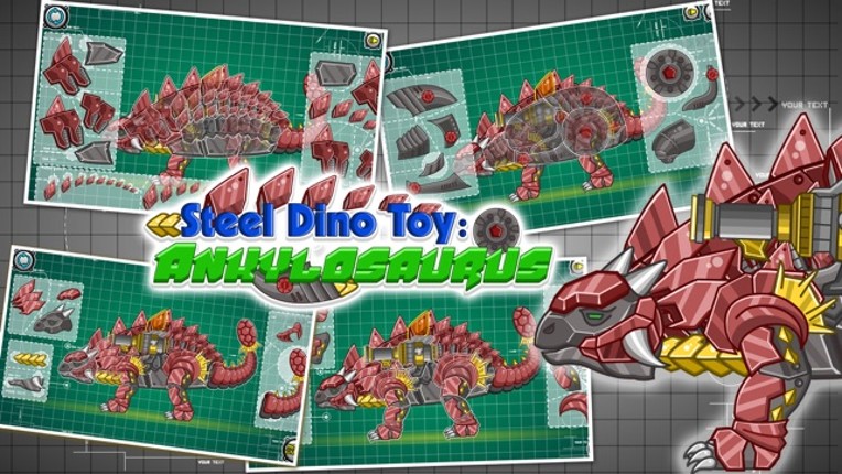Steel Dino Toy:Mechanic Ankylosaurus-2 player game screenshot