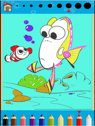 Aquatic Animals Coloring Book-fish game screenshot