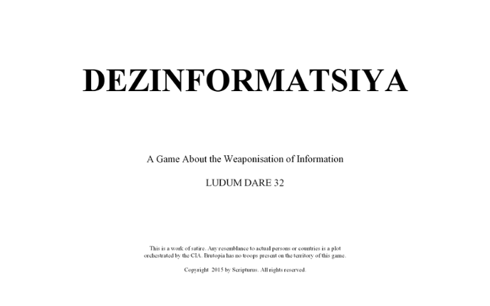 Dezinformatsiya Game Cover