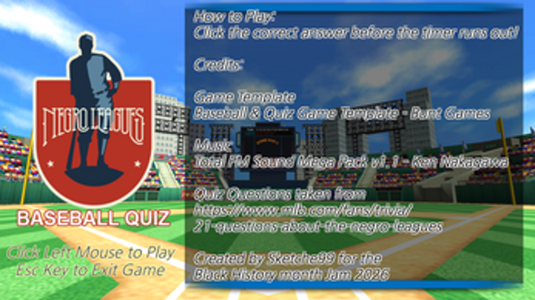 Negro League Baseball Quiz Image