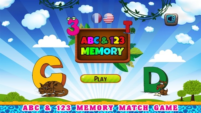 ABC Letter and 123 Number Memory Match for Kids screenshot