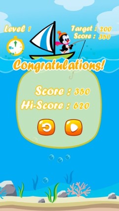 Penguin Fishing On Boat Free Game - Hook Of Fisher Evolution screenshot