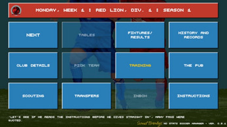 Samuel Bromley's No Stats Soccer Manager screenshot