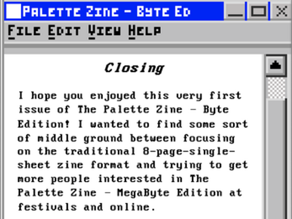 The Palette Zine - Byte Edition - Vol1/Iss1 Image
