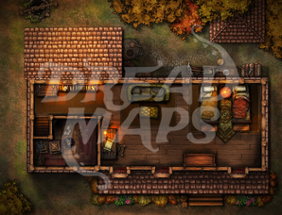 Cabin in the Woods TTRPG Battlemap Image