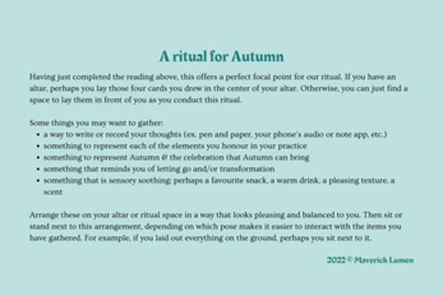 Channelled Message for Autumn Equinox Image