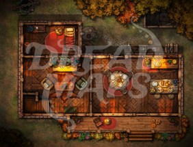 Cabin in the Woods TTRPG Battlemap Image