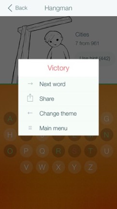 Hangman 2 - word game. Addictive quiz with words guessing screenshot