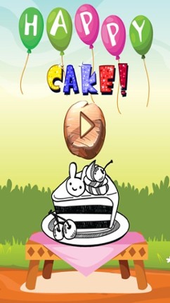 Happy Cake Coloring Book : Free For Toddler And Kids! Image