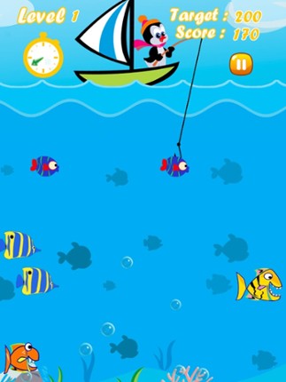 Penguin Fishing On Boat Free Game - Hook Of Fisher Evolution Image