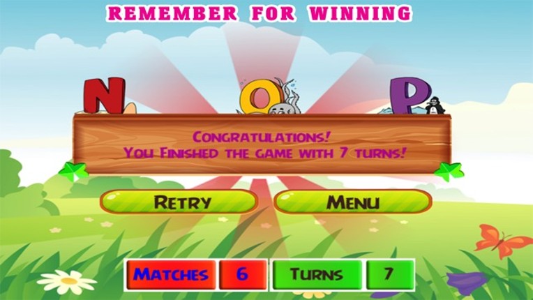 ABC Letter and 123 Number Memory Match for Kids screenshot