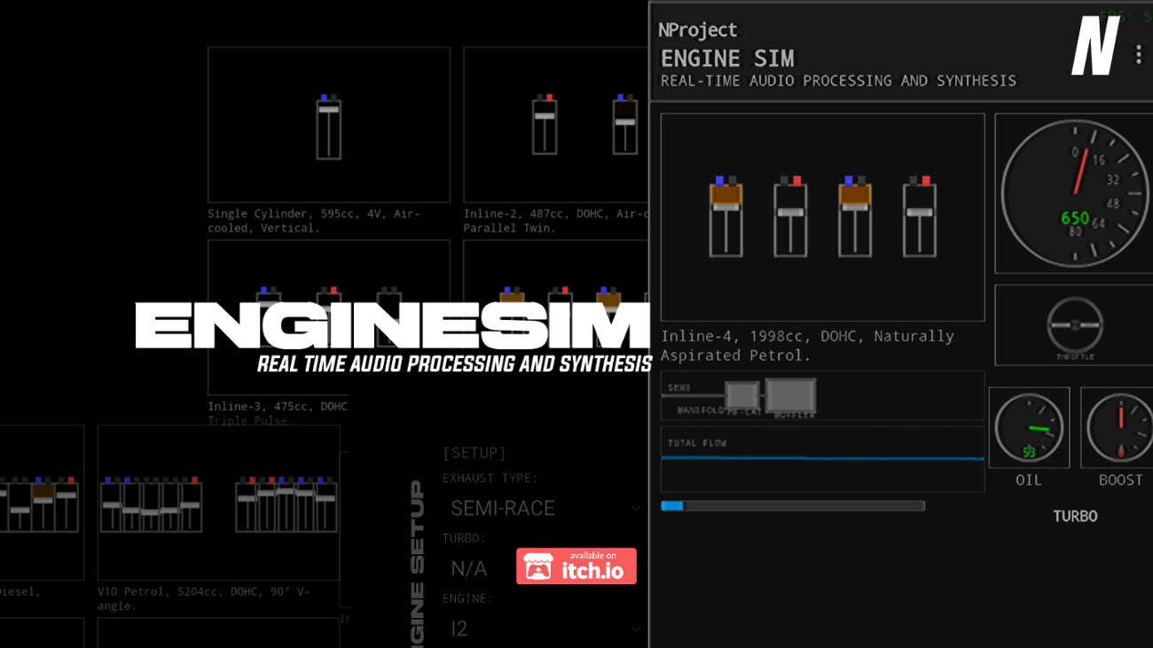Games like NProject Engine Sim: Real-Time Audio Synthesis & Physics