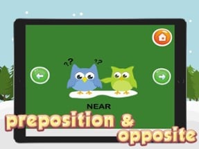 Preposition &amp; Opposite Words Vocabulary For Kids Image