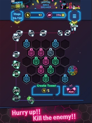 Neon Merge Defense screenshot