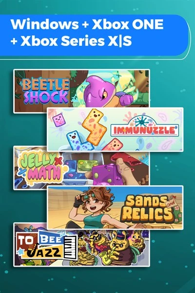 Games like Beetle Shock + Immunuzzle + Jelly Math + Sands and Relics + To bee Jazz (Bundle)