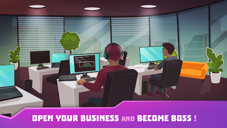 Hacker or Dev Tycoon? Tap Sim screenshot