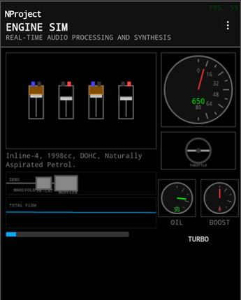 NProject Engine Sim: Real-Time Audio Synthesis & Physics Image