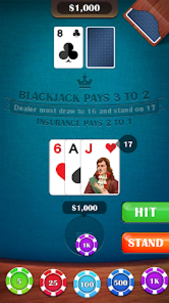 Blackjack 21: casino card game screenshot