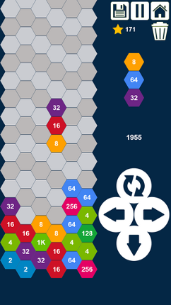 Hexa Columns 2048 Puzzle: Drop n Merge Numbers Image