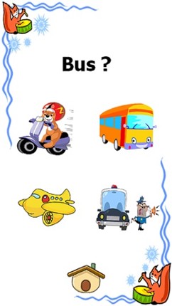 Easy car games and public transportation daily english words screenshot